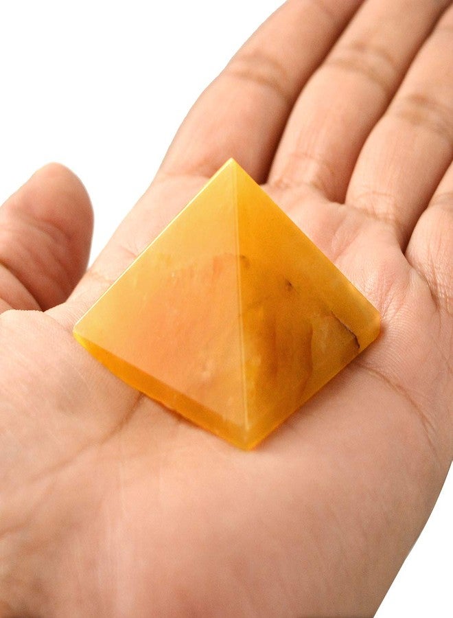 Crystu Natural Citrine Pyramid for Reiki Healing and Crystal Healing Stone Pyramid Size 30-35 mm (Color : Yellow) Pack of 1 pc - Image 2